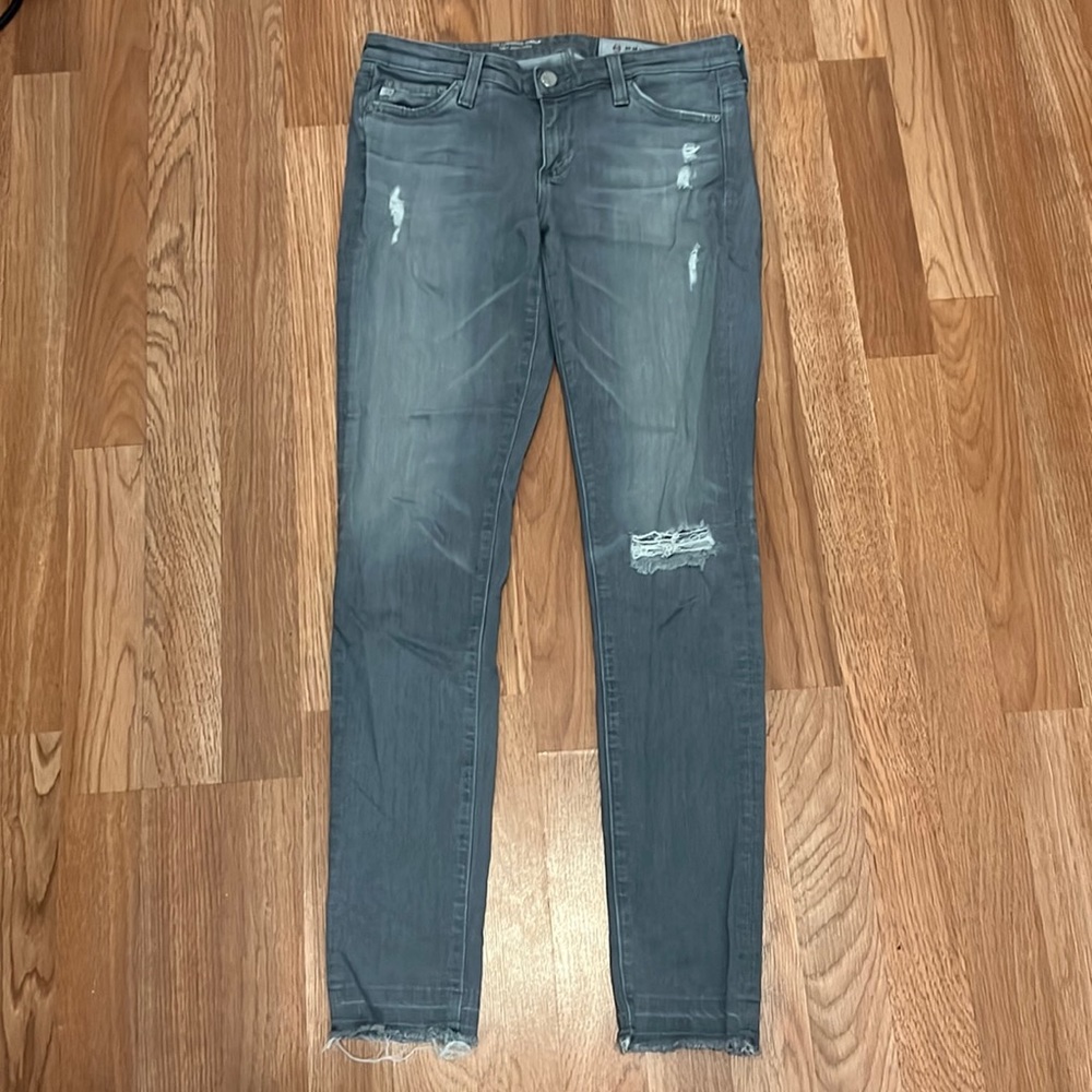 AG ED Denim The Legging Ankle Super Skinny Distressed Jeans Sz 25R